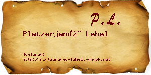 Platzerjanó Lehel névjegykártya